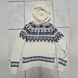 Vintage hooded turtleneck tomboy sweater medium